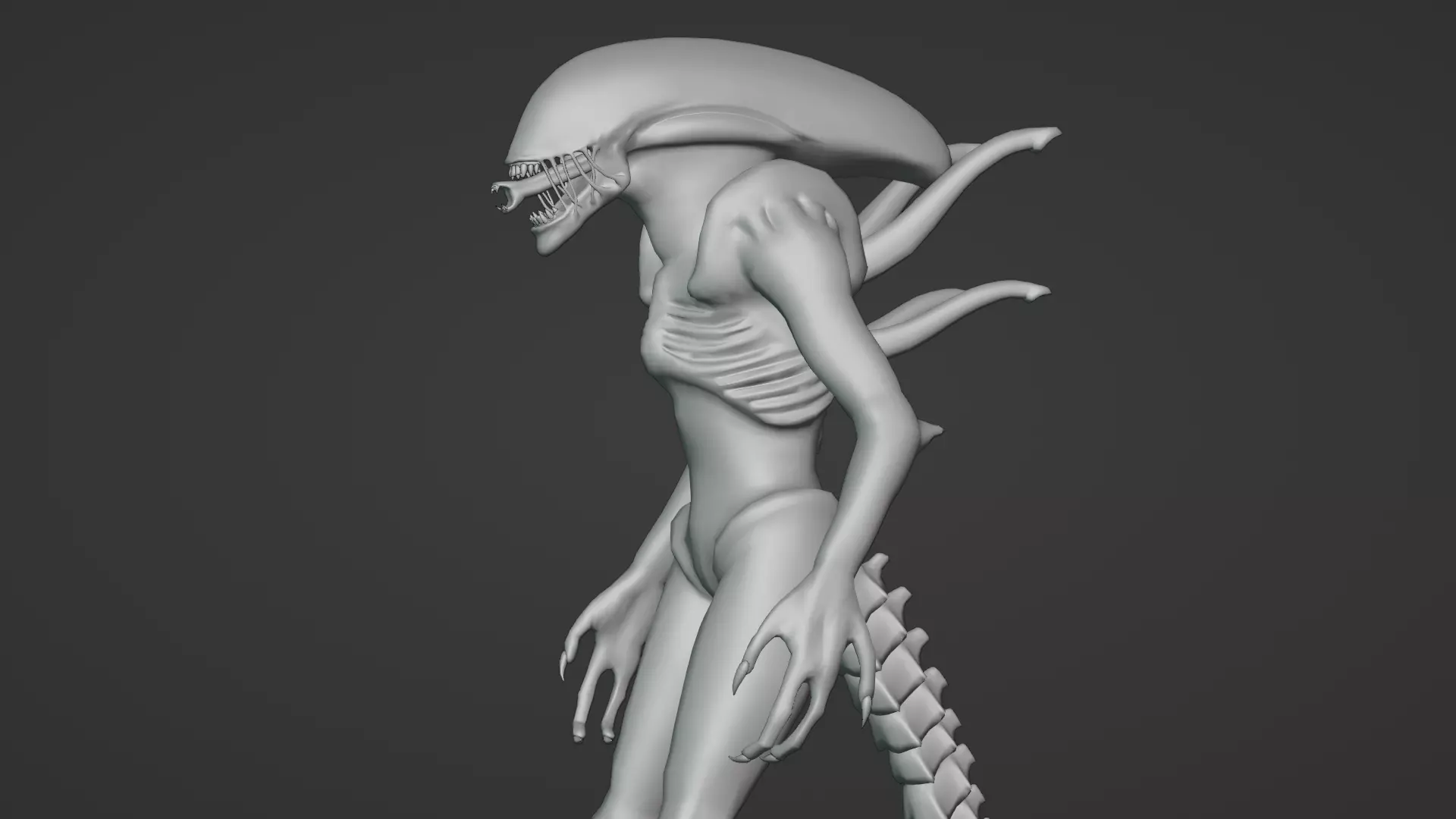 Xenomorph 3D Model Sci-Fi Horror Rigged Game-Ready Low-poly 3D model_23