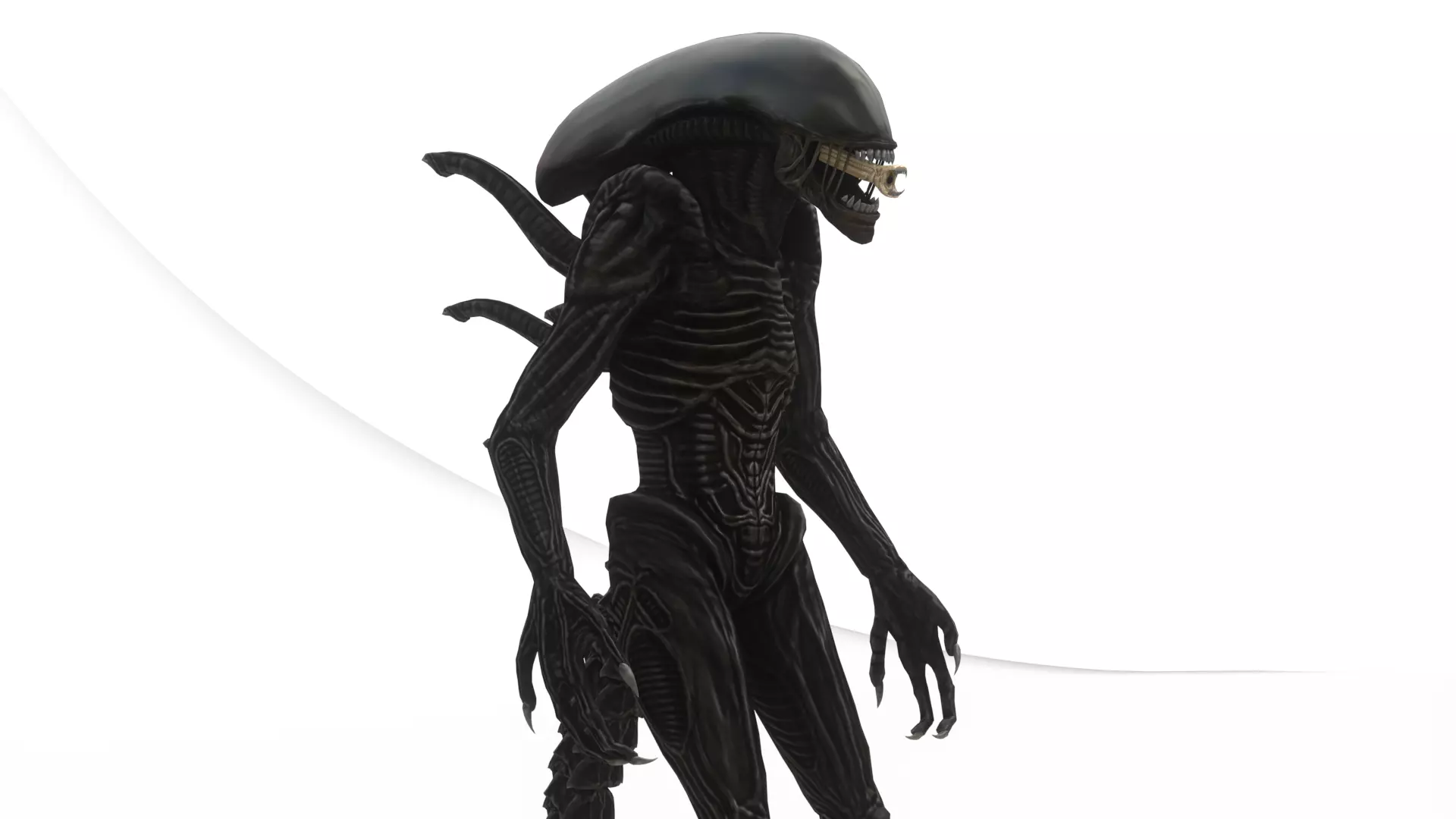 Xenomorph 3D Model Sci-Fi Horror Rigged Game-Ready Low-poly 3D model_1