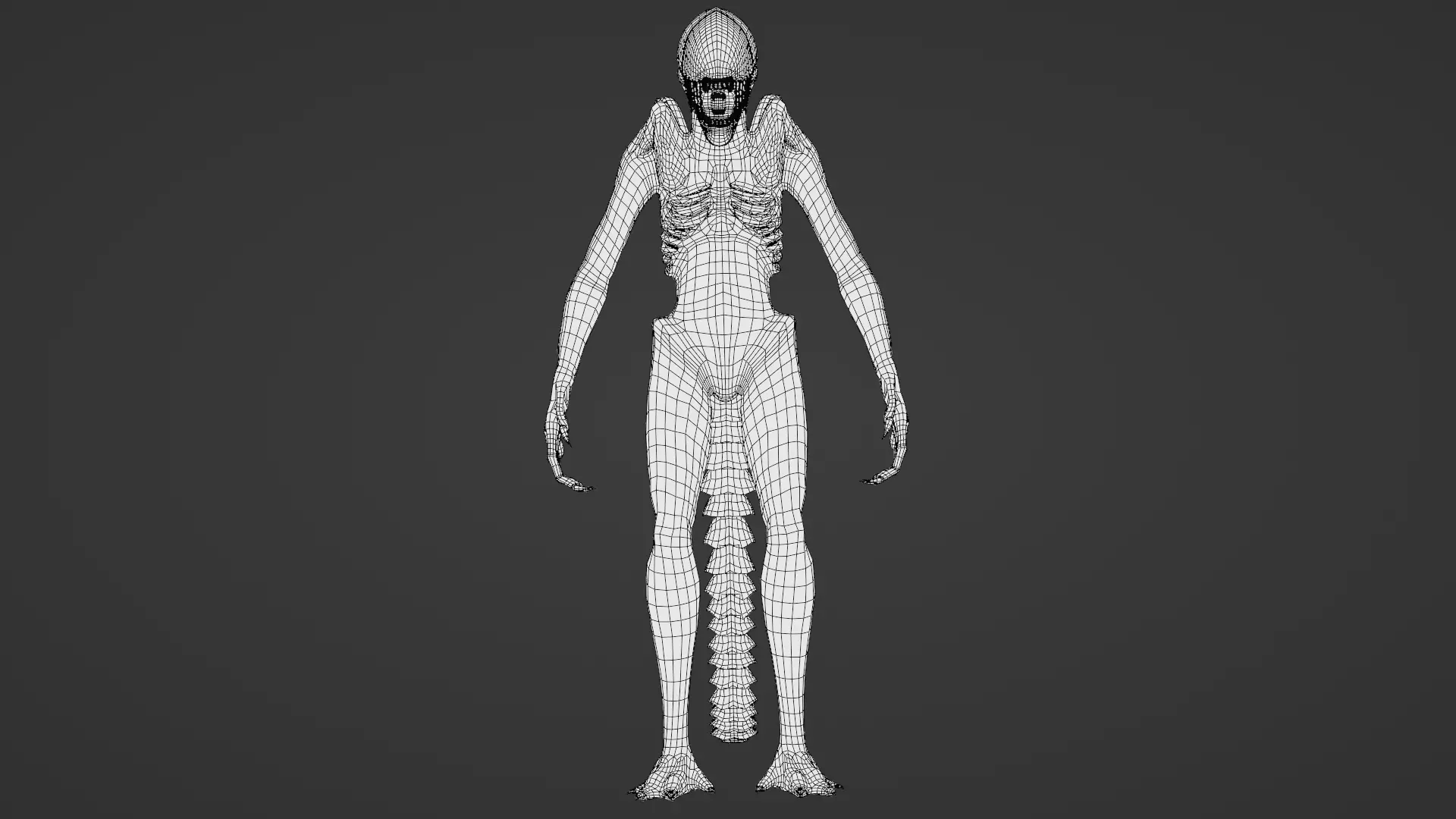 Xenomorph 3D Model Sci-Fi Horror Rigged Game-Ready Low-poly 3D model_28