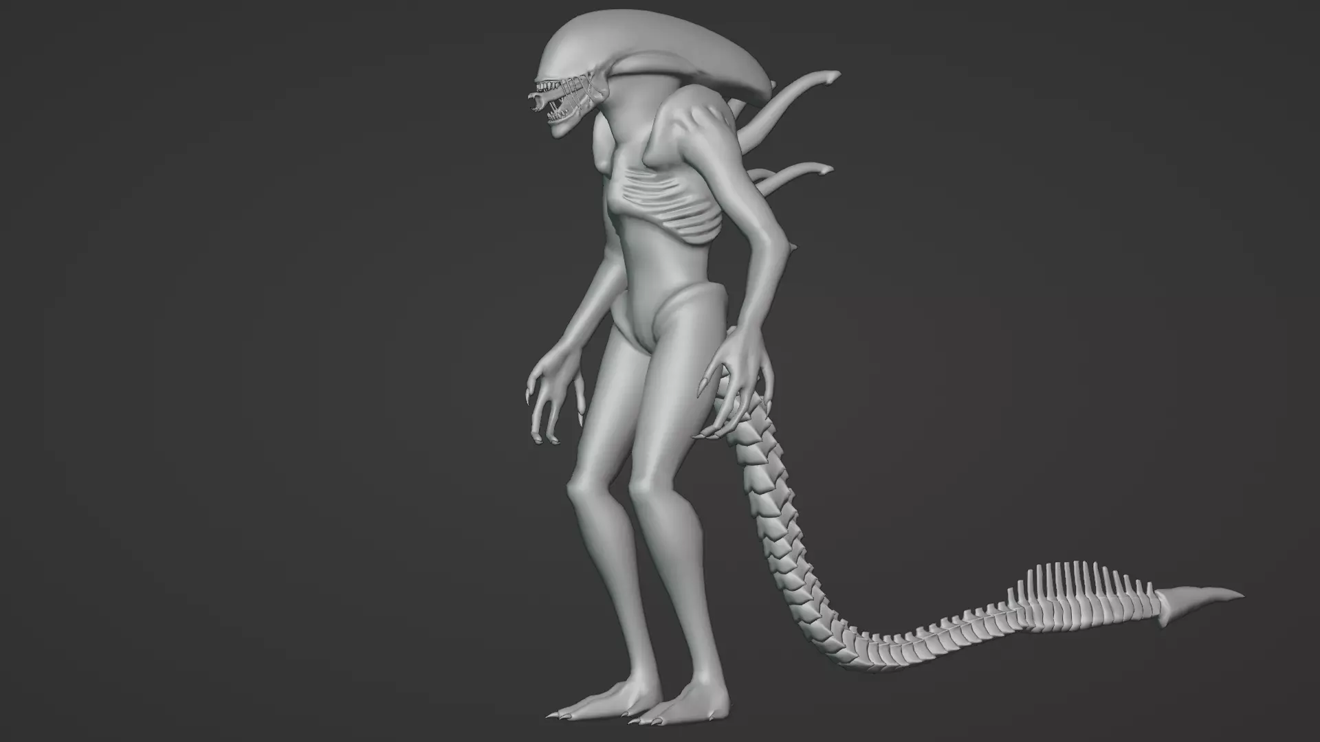 Xenomorph 3D Model Sci-Fi Horror Rigged Game-Ready Low-poly 3D model_17