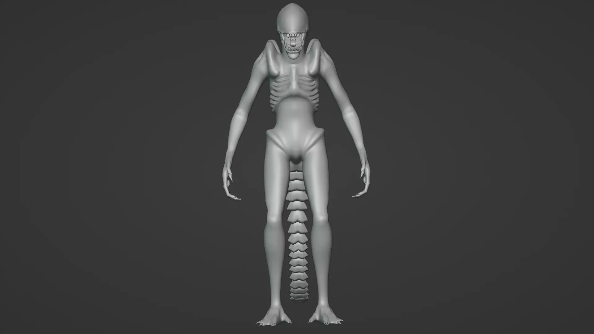 Xenomorph 3D Model Sci-Fi Horror Rigged Game-Ready Low-poly 3D model_16