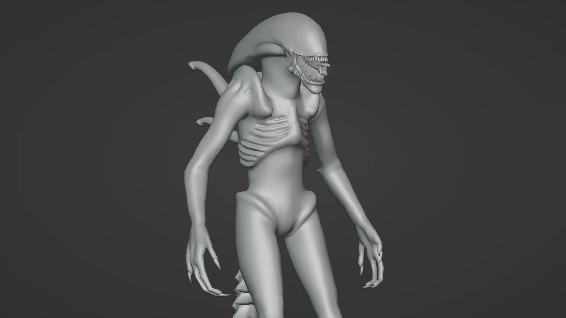 Xenomorph 3D Model Sci-Fi Horror Rigged Game-Ready Low-poly 3D model_22