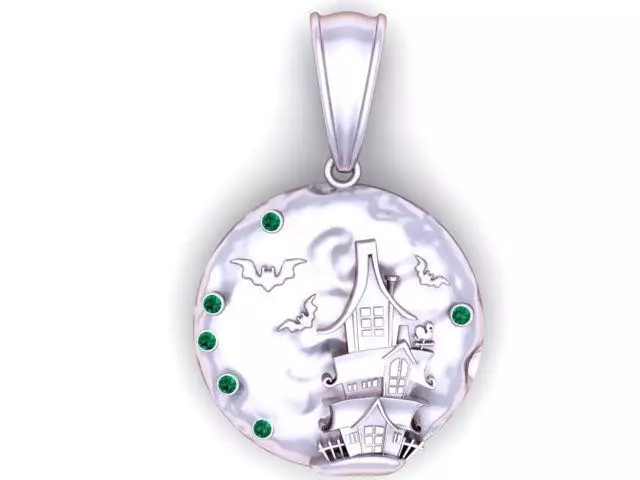 Ghost House Pendant 3D Printable Model 3D print model_2