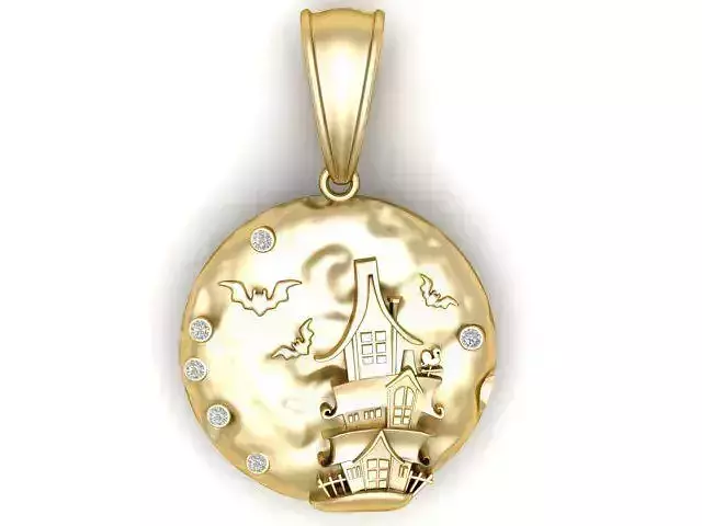 Ghost House Pendant 3D Printable Model