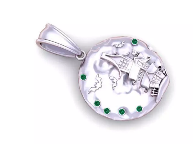 Ghost House Pendant 3D Printable Model 3D print model_3