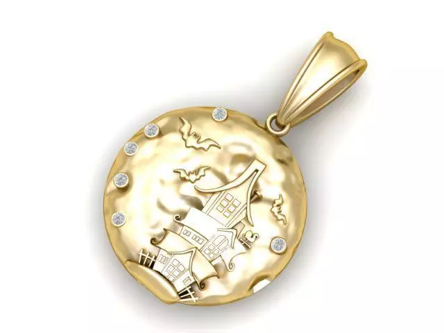 Ghost House Pendant 3D Printable Model 3D print model_1