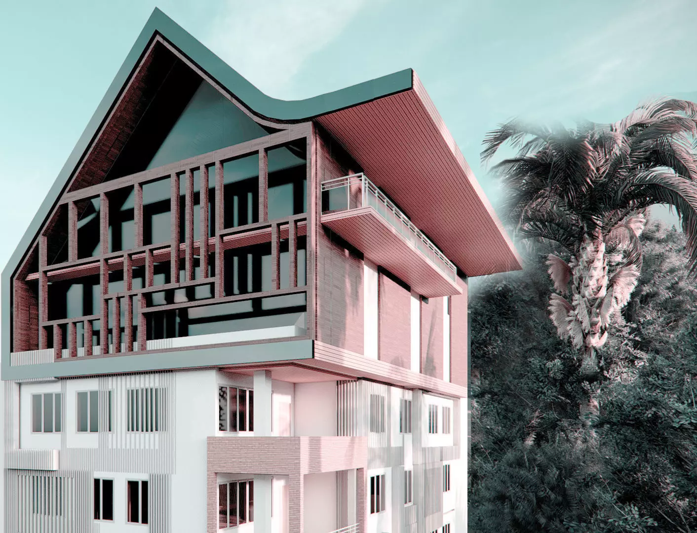 creative apartment design Low-poly 3D model_1