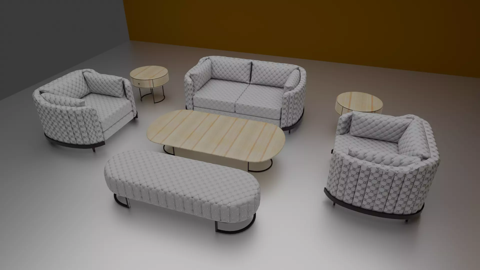 Realistic Luxury Sofa Set  High Quality 3D Model 3D model_9