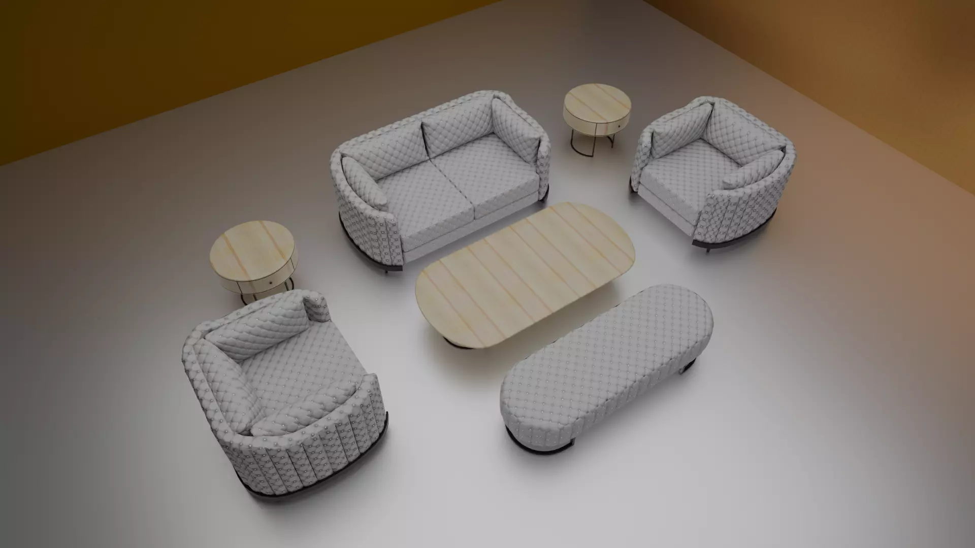 Realistic Luxury Sofa Set  High Quality 3D Model 3D model_2