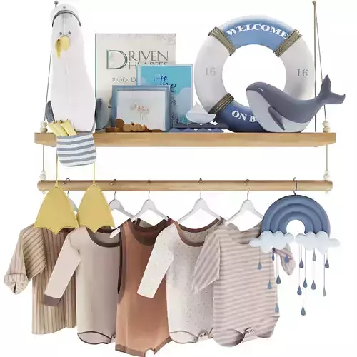 Kids Room Shelf Decoration 016 3D model