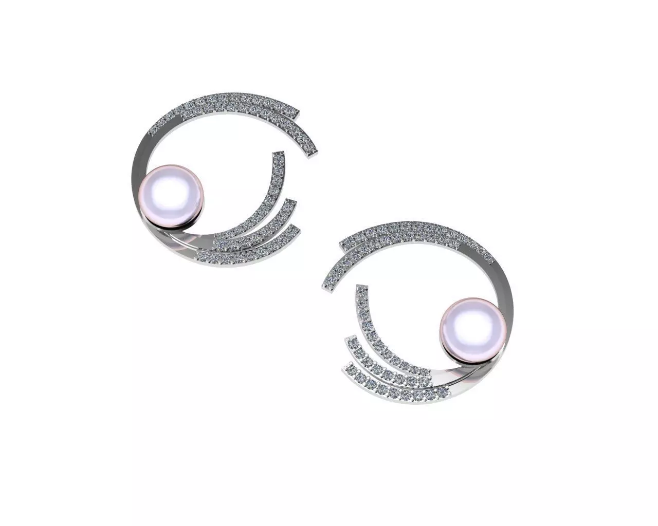 Pearl Earrings 3D print model_1