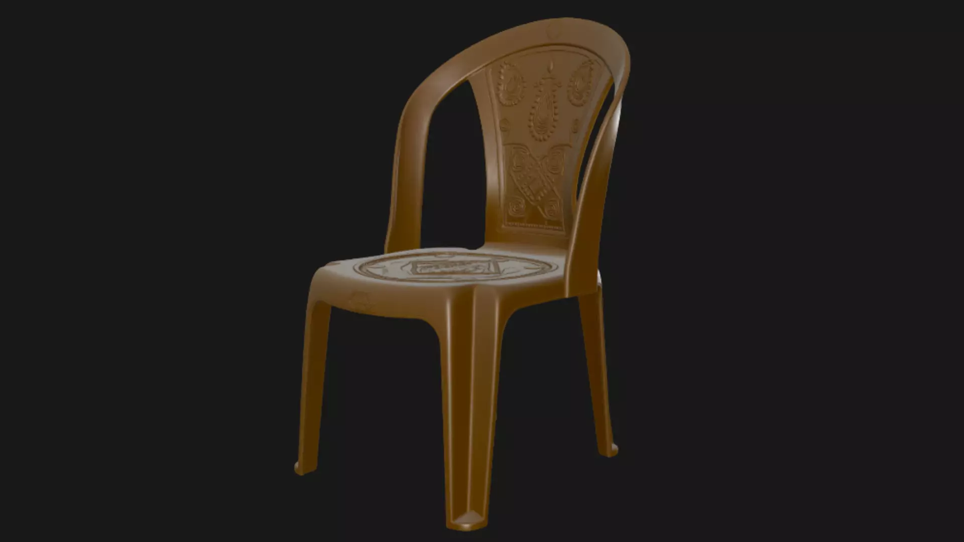 Plastic chair 3d model 3D model_0