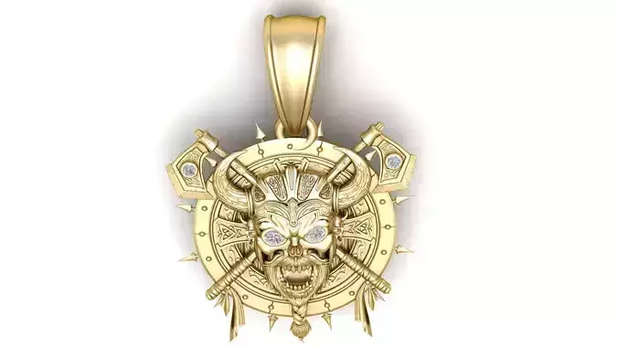 Danasure Skull Faces Gold Pendant 3D Printable Model