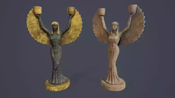 Egyptian goddess Isis statue PBR
