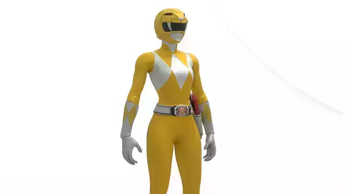 Yellow Ranger 3D Model Power Rangers Rigged Game-Ready