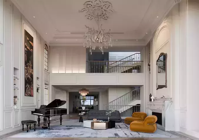 Luxury Classic Living Room Interior