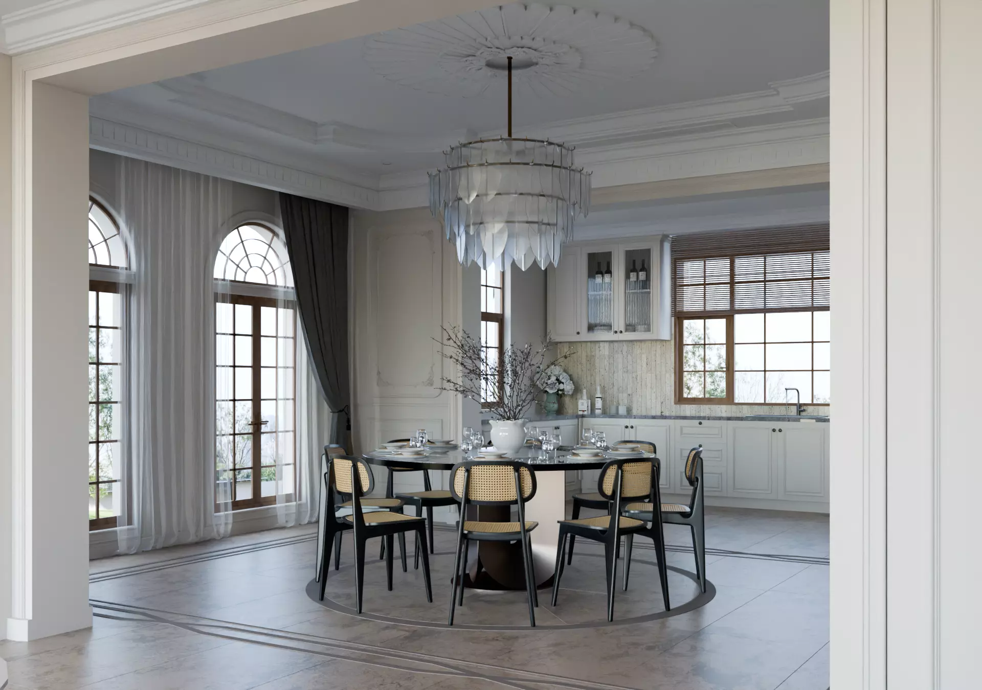 Luxury Classic Living Room Interior 3D model_2