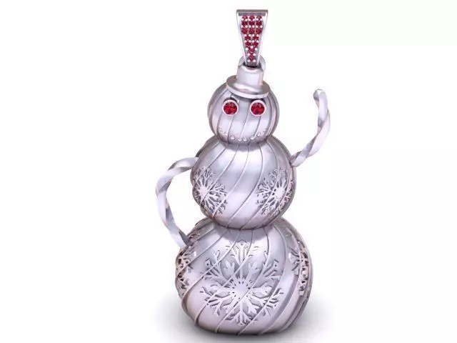 Golden Snowman Pendant 3D Printable Model 3D print model_2