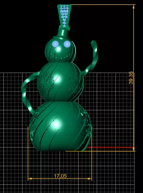 Golden Snowman Pendant 3D Printable Model 3D print model_5
