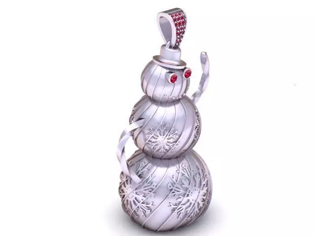 Golden Snowman Pendant 3D Printable Model 3D print model_3