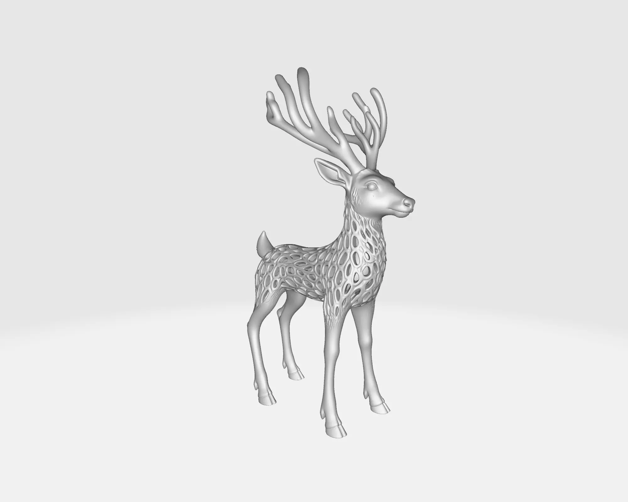 Christmas Deer Sculpture Elegant Geometric Reindeer 3D print model_2