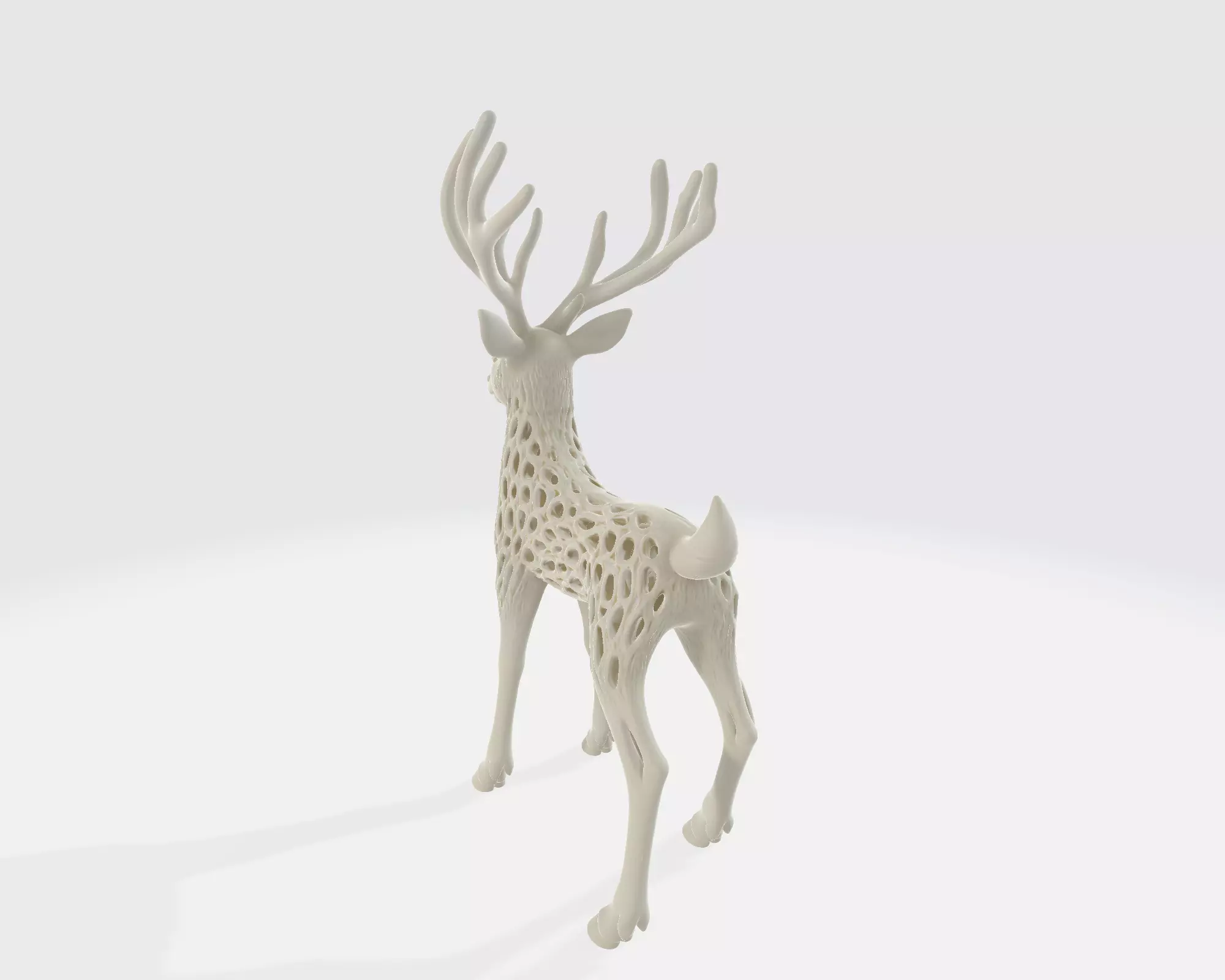 Christmas Deer Sculpture Elegant Geometric Reindeer 3D print model_7