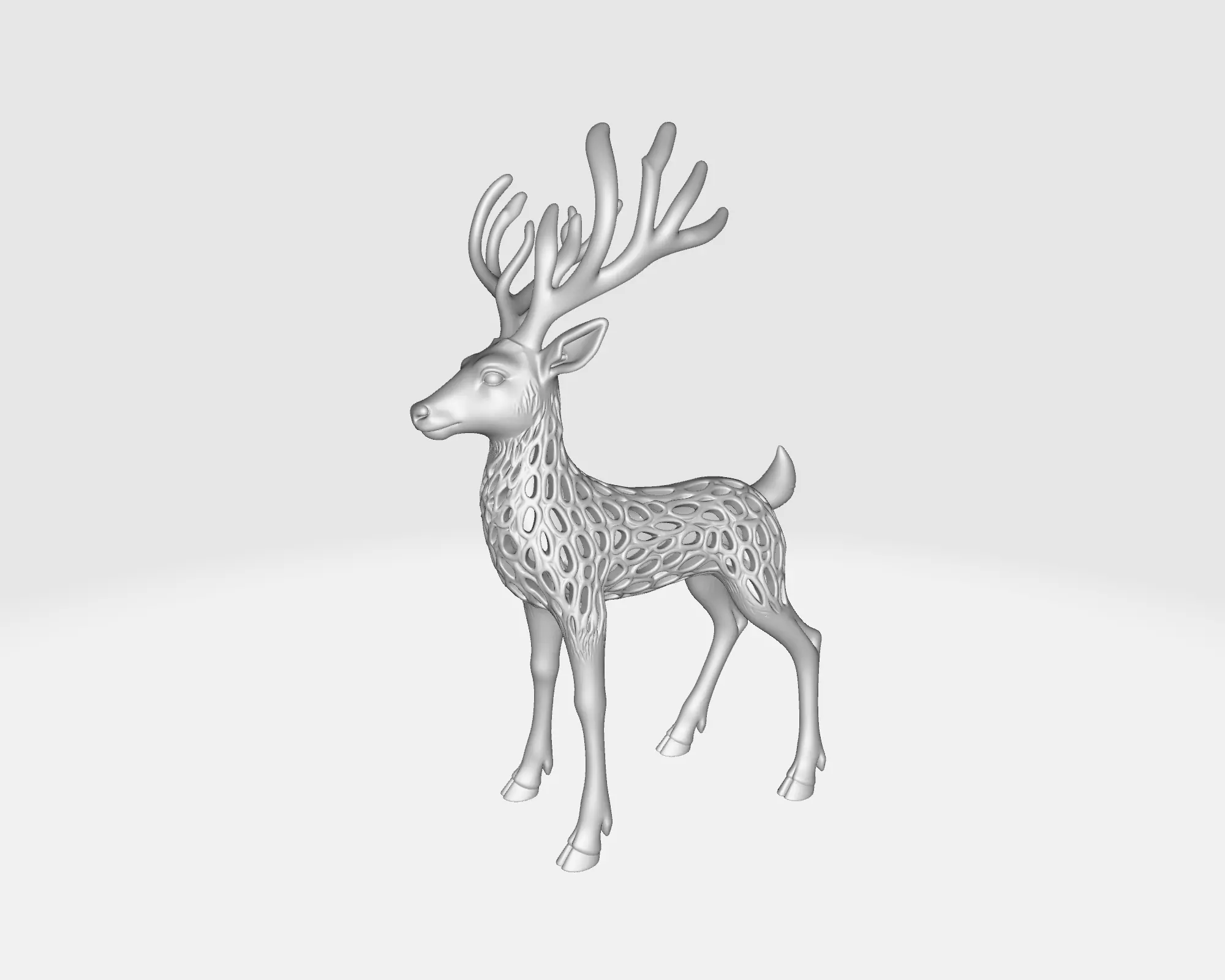 Christmas Deer Sculpture Elegant Geometric Reindeer 3D print model_1