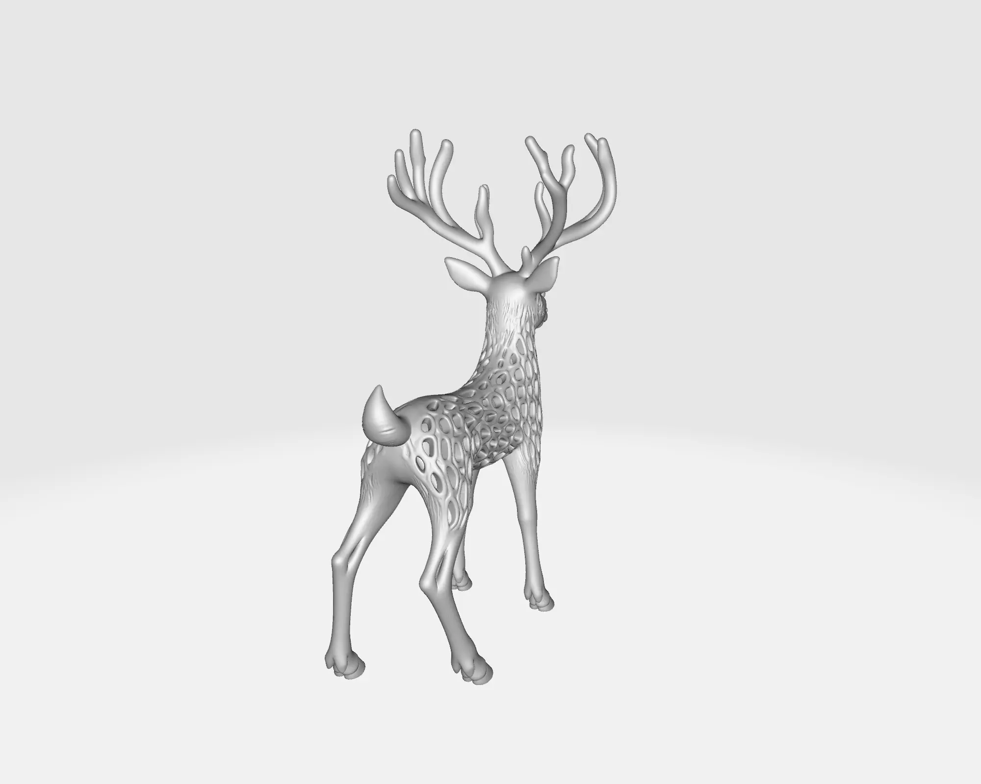 Christmas Deer Sculpture Elegant Geometric Reindeer 3D print model_8
