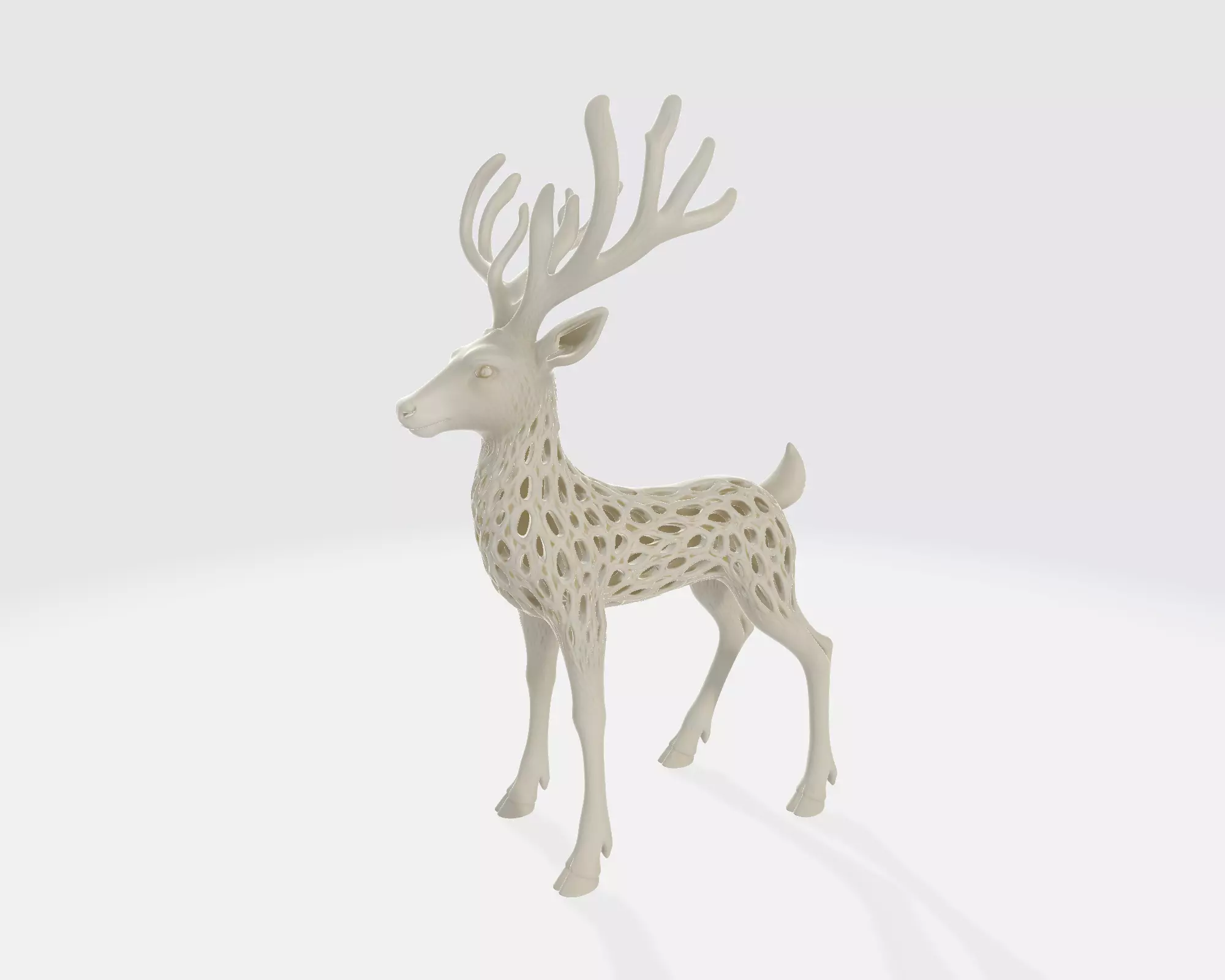 Christmas Deer Sculpture Elegant Geometric Reindeer 3D print model_4