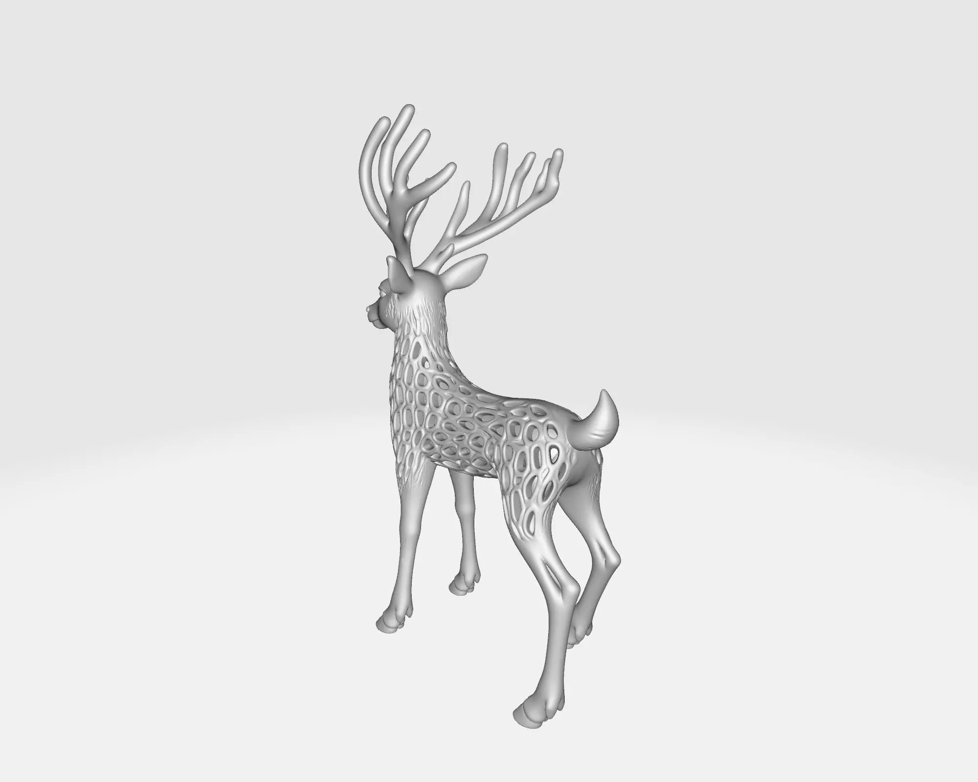 Christmas Deer Sculpture Elegant Geometric Reindeer 3D print model_3