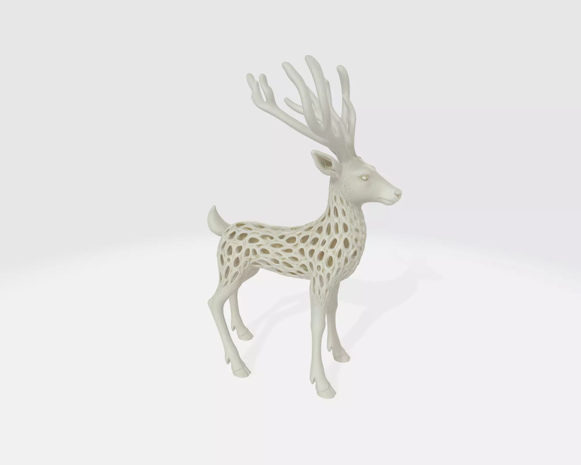 Christmas Deer Sculpture Elegant Geometric Reindeer 3D print model_6