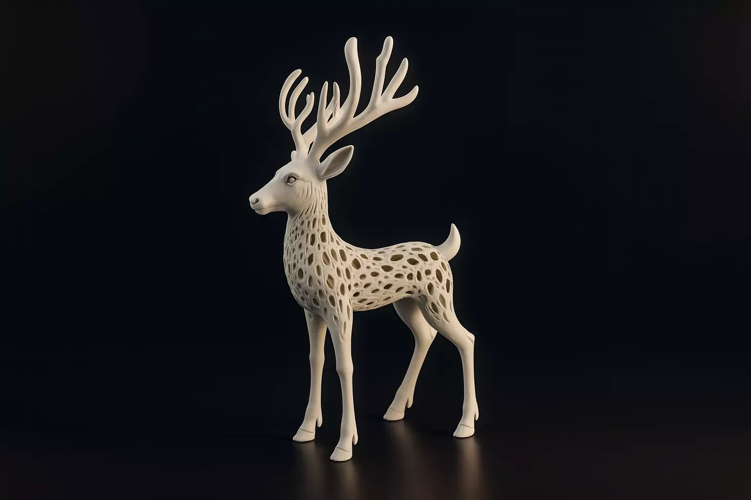 Christmas Deer Sculpture Elegant Geometric Reindeer 3D print model_0