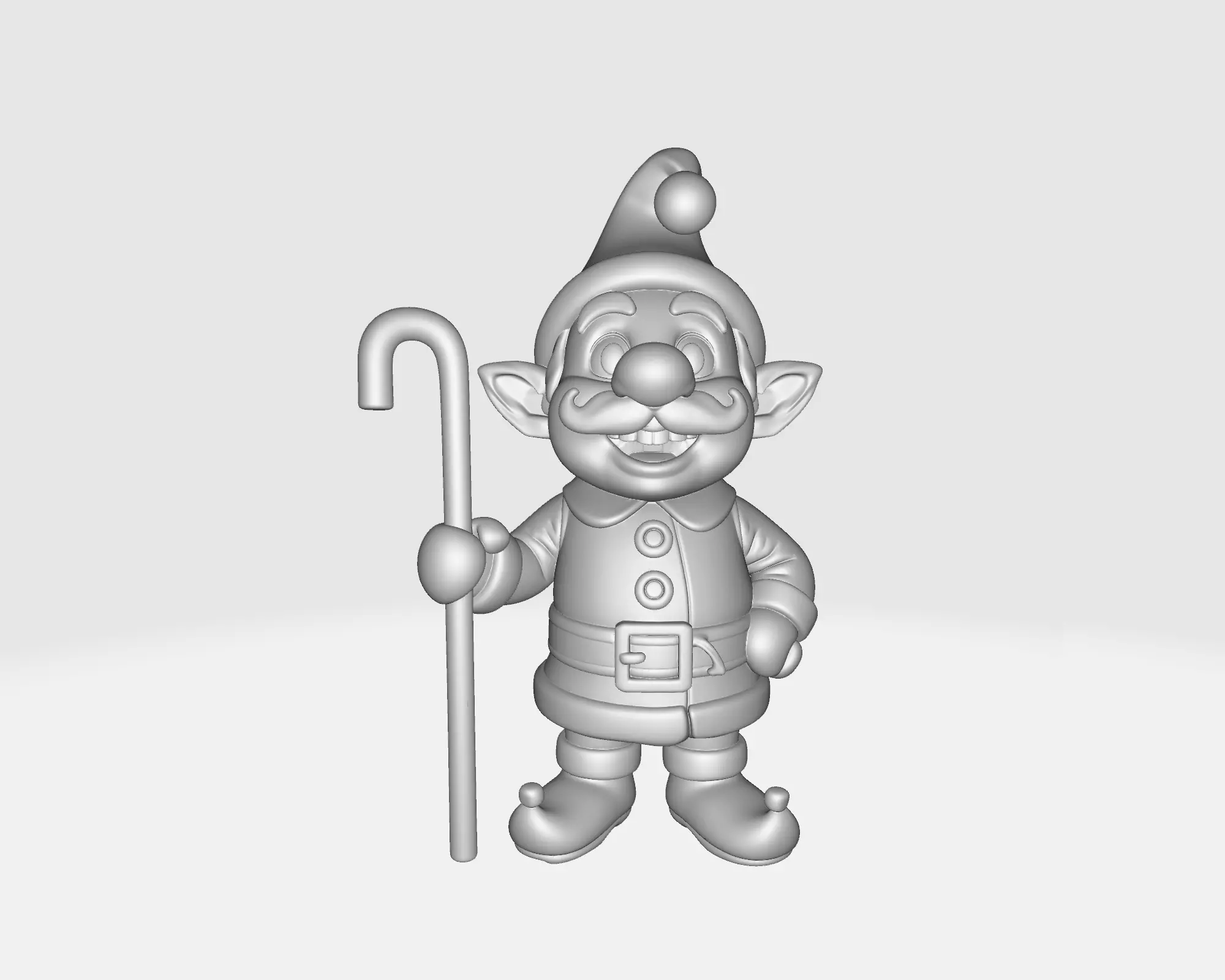 Cute Christmas Elf Holding Candy Cane Festive Holiday Figurine 3D print model_1