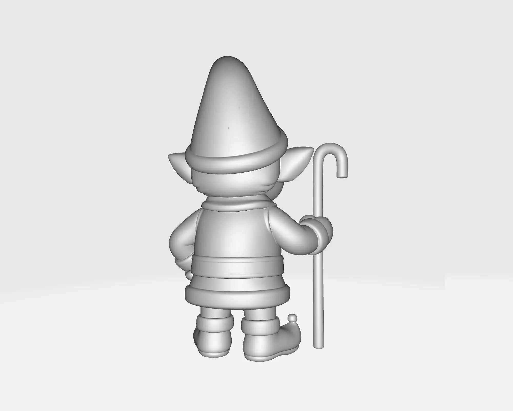 Cute Christmas Elf Holding Candy Cane Festive Holiday Figurine 3D print model_2