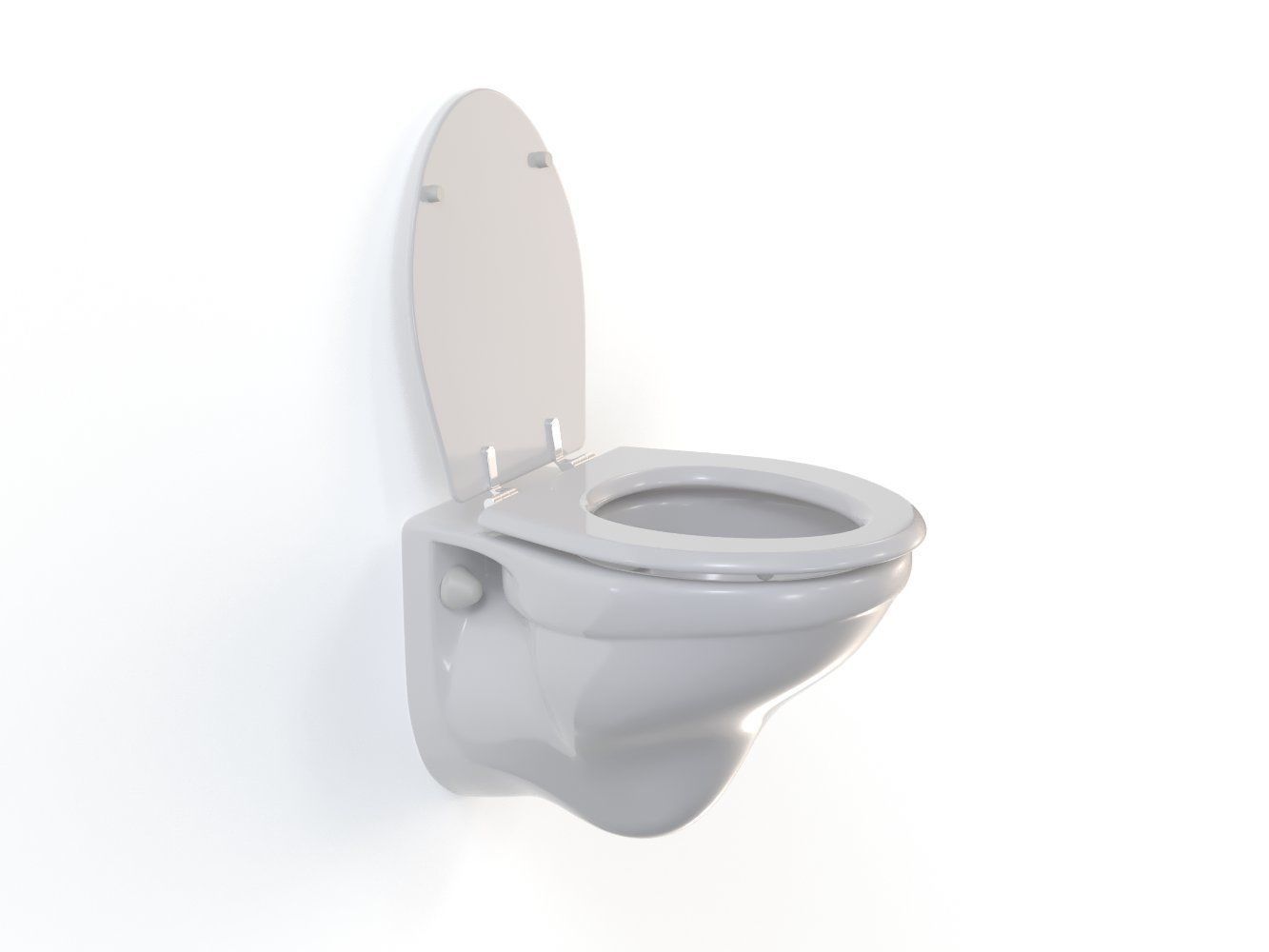Compact Wall Mounted Toilet  3D model_1