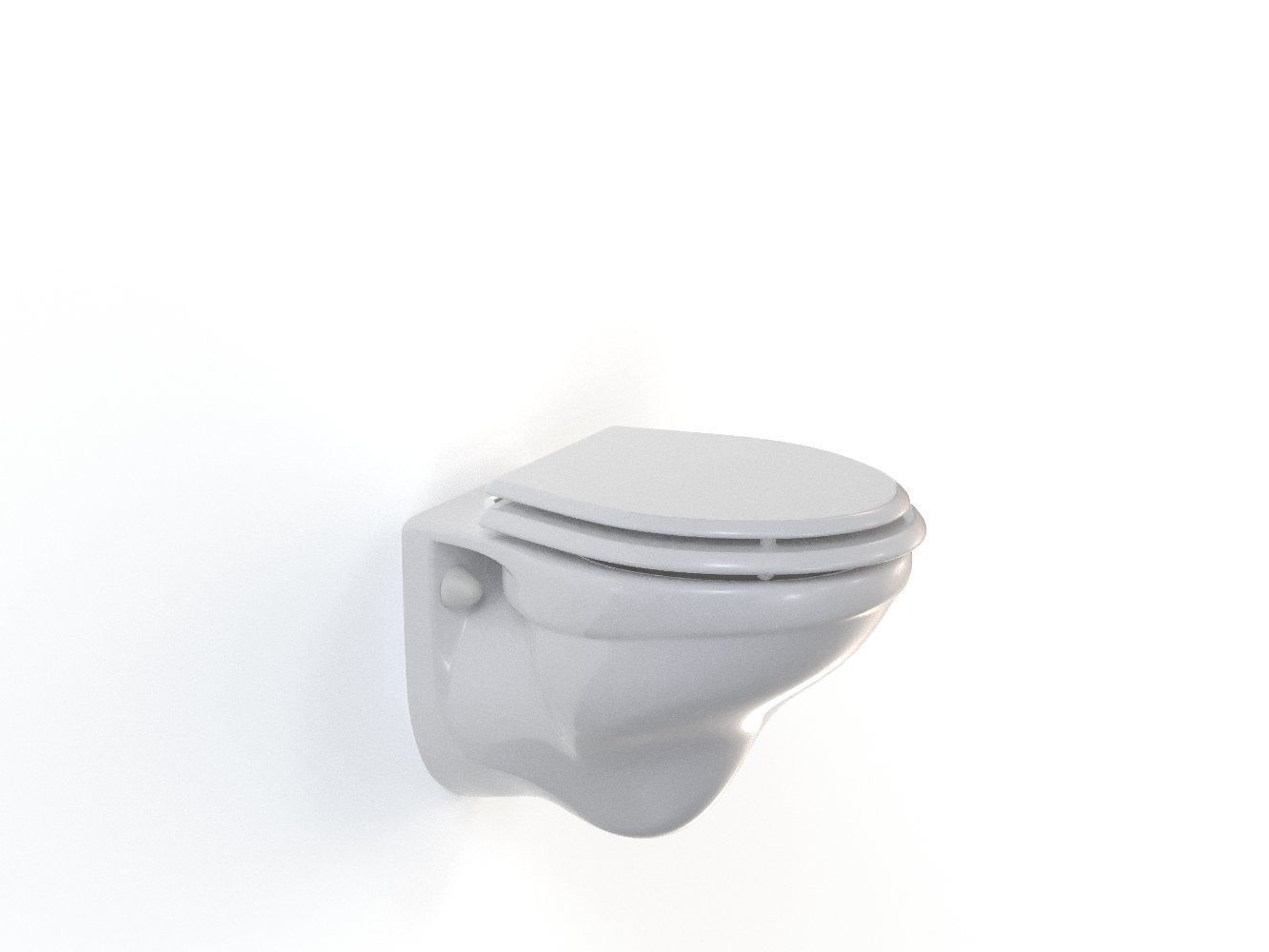 Compact Wall Mounted Toilet  3D model_2