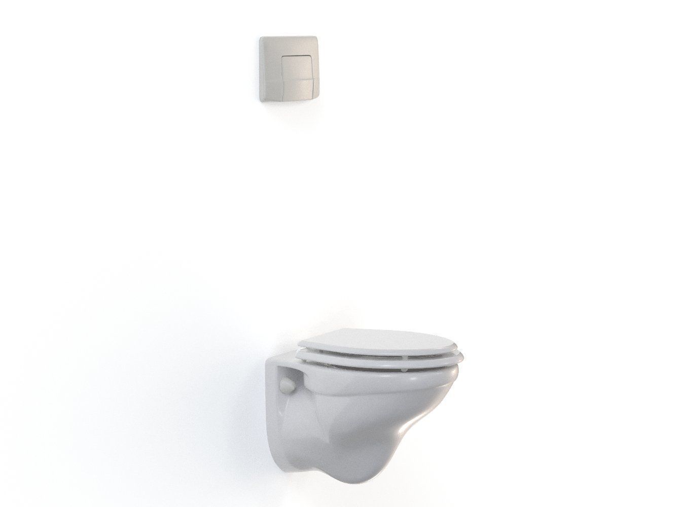 Compact Wall Mounted Toilet  3D model_3