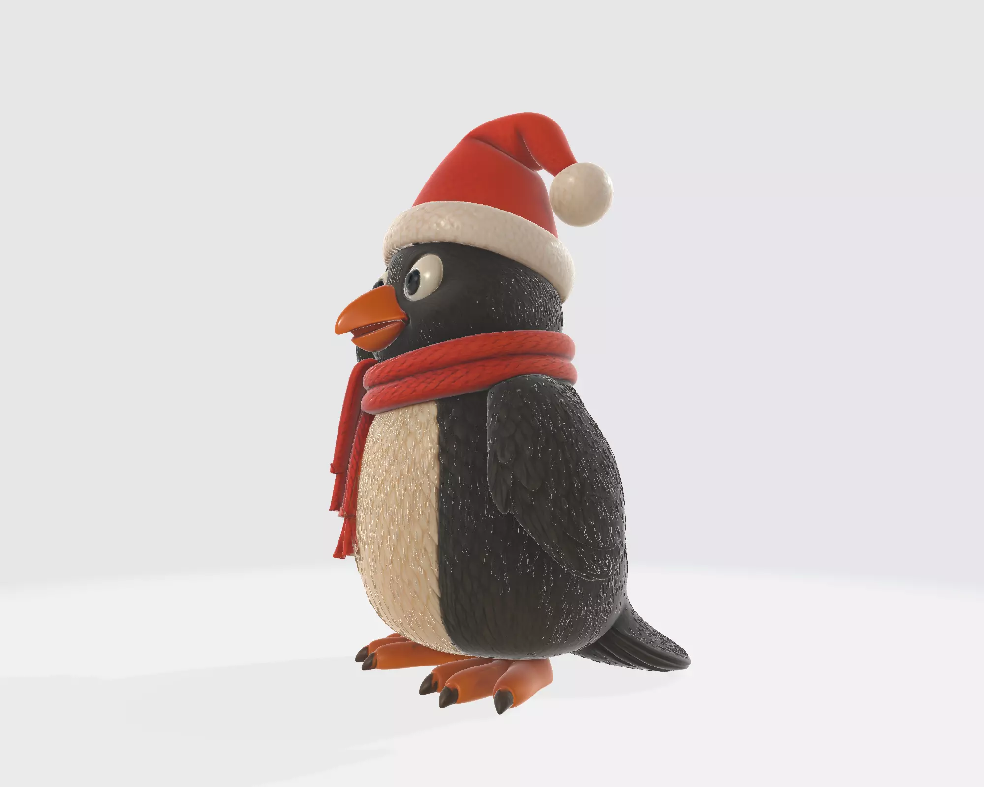 Cute Christmas Penguin 3D Print Holiday Penguin Figurine 3D print model_6