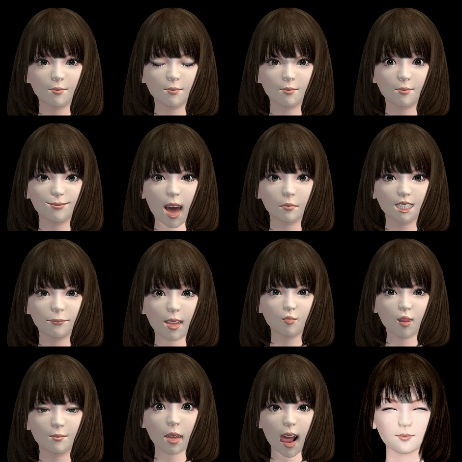 T pose rigged model of Mariko in kimono 3D model_4