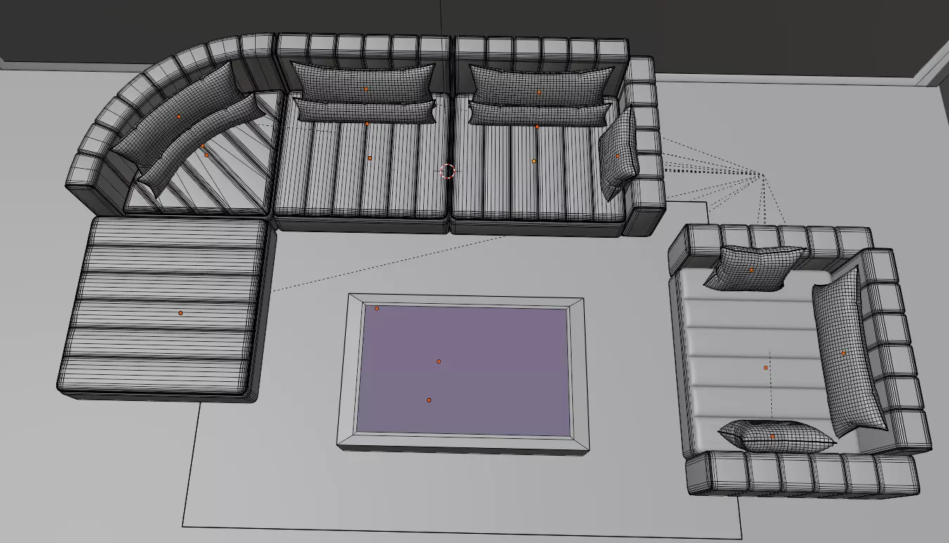 Realistic Modern L Shape Sofa Set  High Quality 3D Model 3D model_9