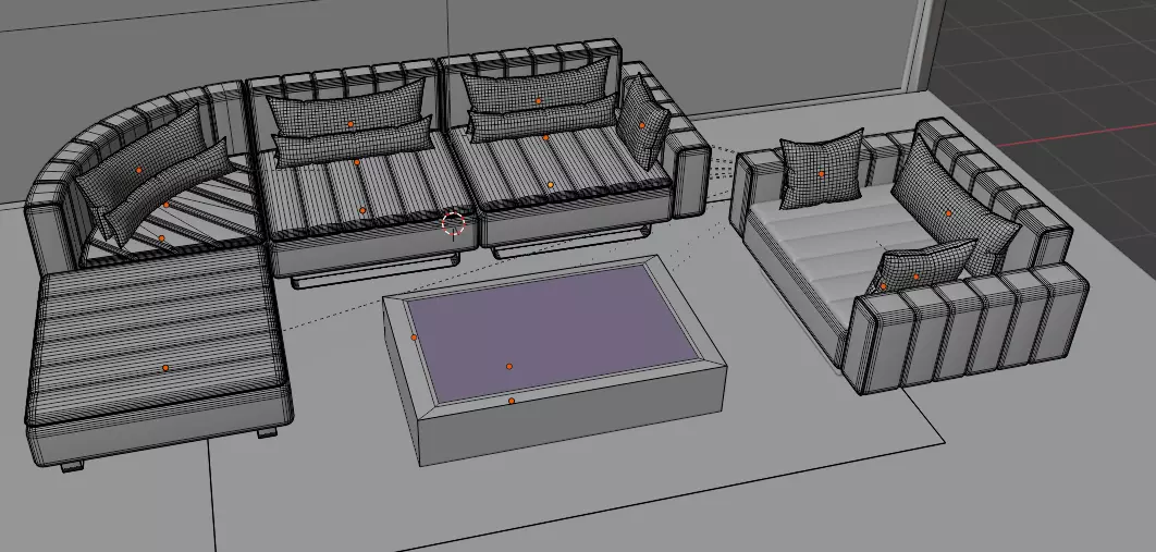 Realistic Modern L Shape Sofa Set  High Quality 3D Model 3D model_8