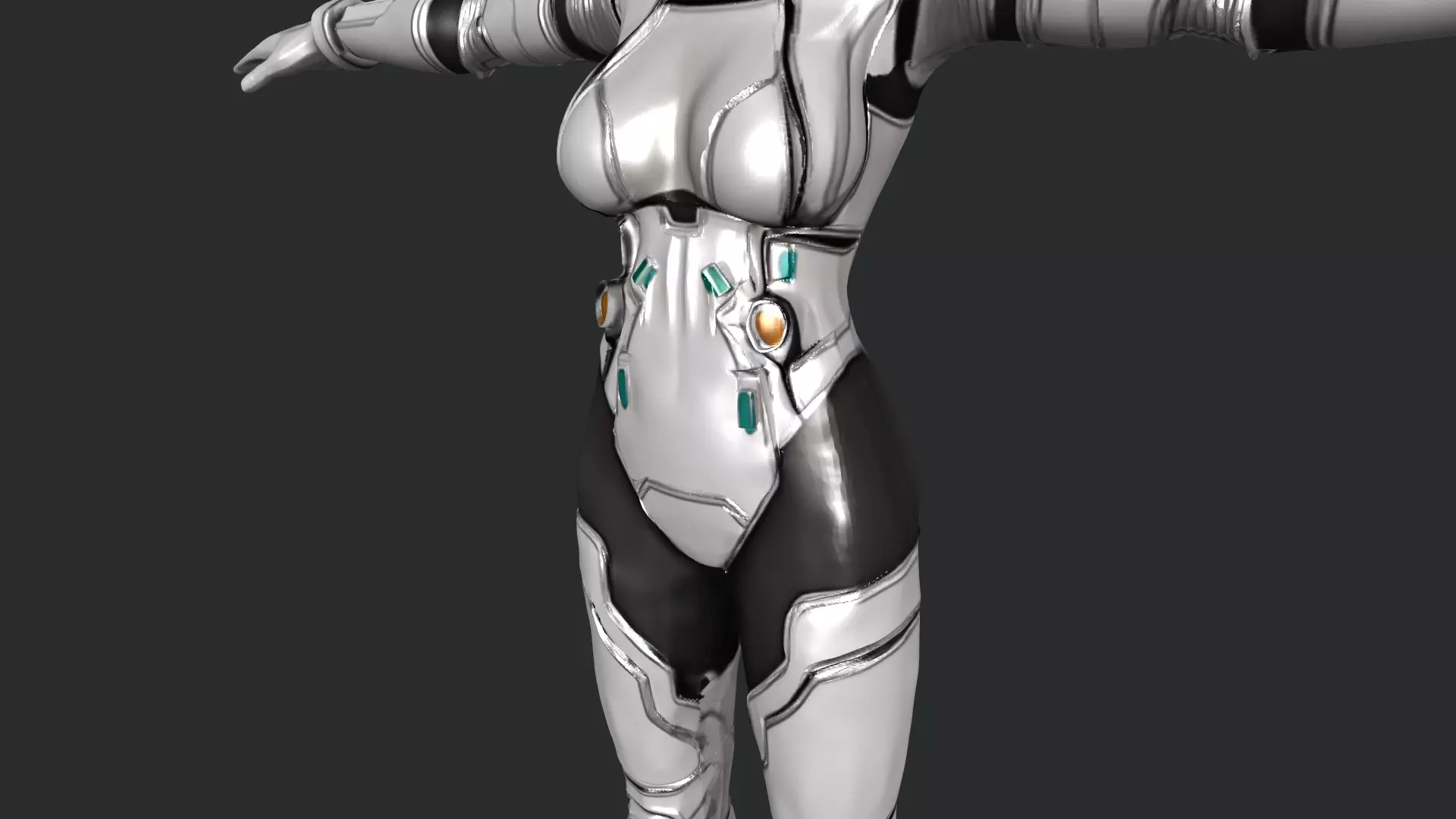 Sci-Fi Anime Catgirl Character 3D Model PBR Textured Low-poly 3D model_12