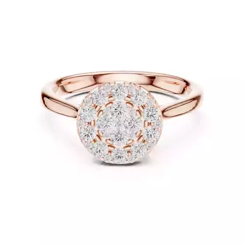 Round Cut Halo Diamond Engagement Ring ALL SIZES STL Video