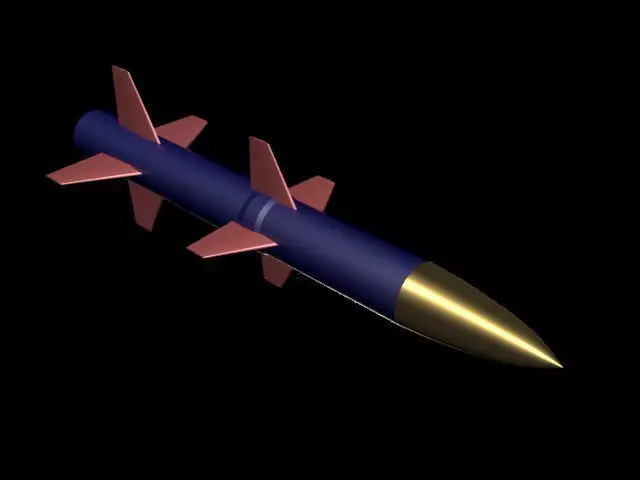 Simple Missile Low-poly 3D model_0
