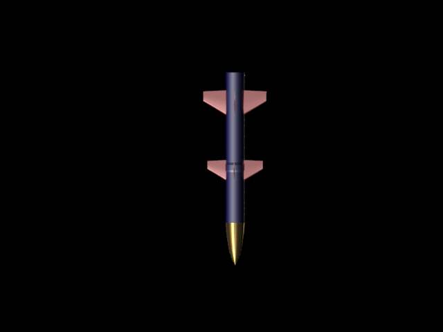 Simple Missile Low-poly 3D model_3
