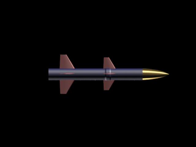 Simple Missile Low-poly 3D model_2