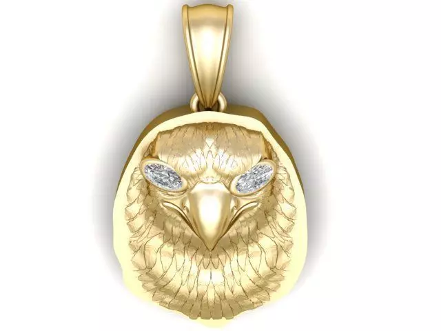 Golden Chicken Face Pendant 3D Printable Model 3D print model