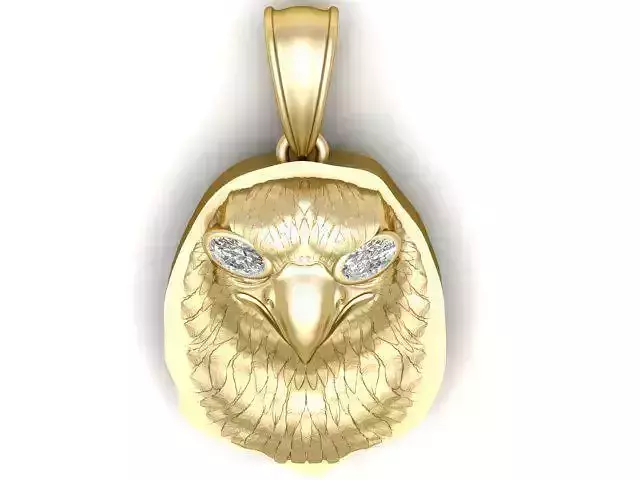 Golden Chicken Face Pendant 3D Printable Model
