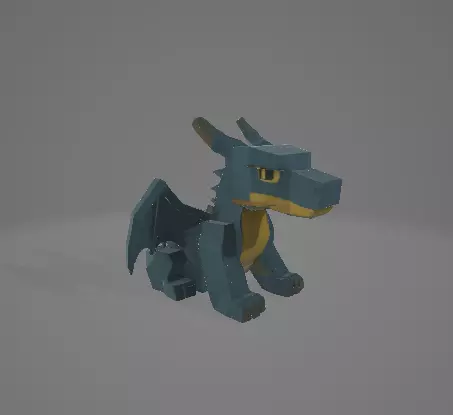 Low poly baby dragon 3D model