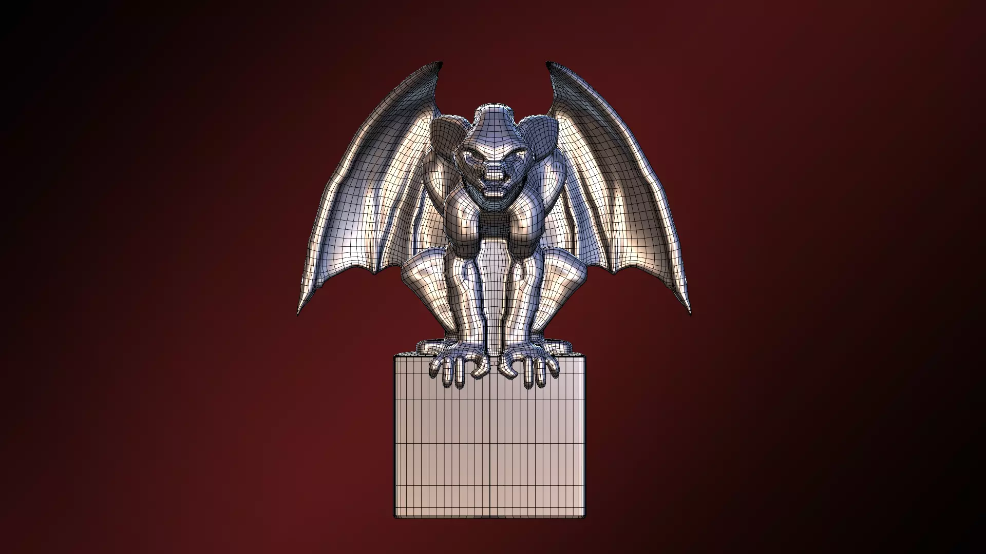 Gothic Gargoyle Statue Stylized Creature for Dark Fantasy Scene 3D model_6